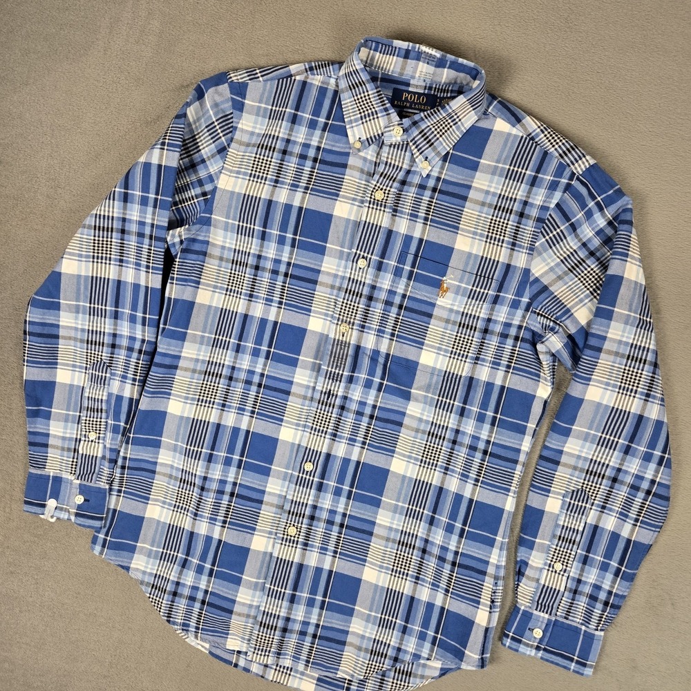 Polo‎ Ralph Lauren Shirt Mens Small Classic Fit Plaid OxfordButton Down NWOT